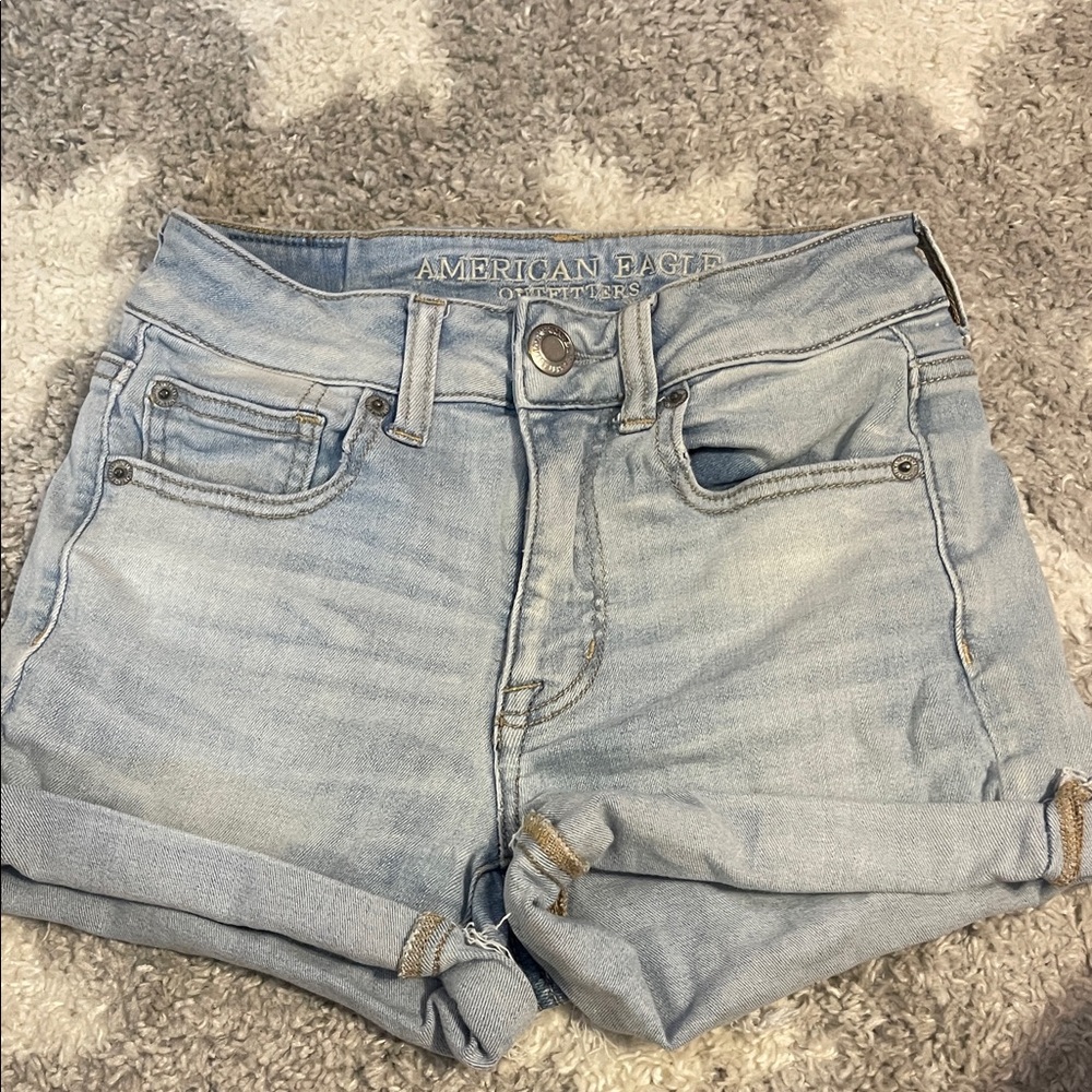 American Eagle Outfitters Women's Faded Blue Jean Shorts